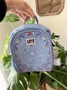 Brighton Love Bandana Mini Backpack Blue Floral NWT